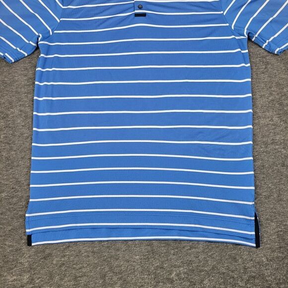 Footjoy Mens Size M Golf Polo Shirt Striped Blue White Golf Active Sport Great - Picture 5 of 11